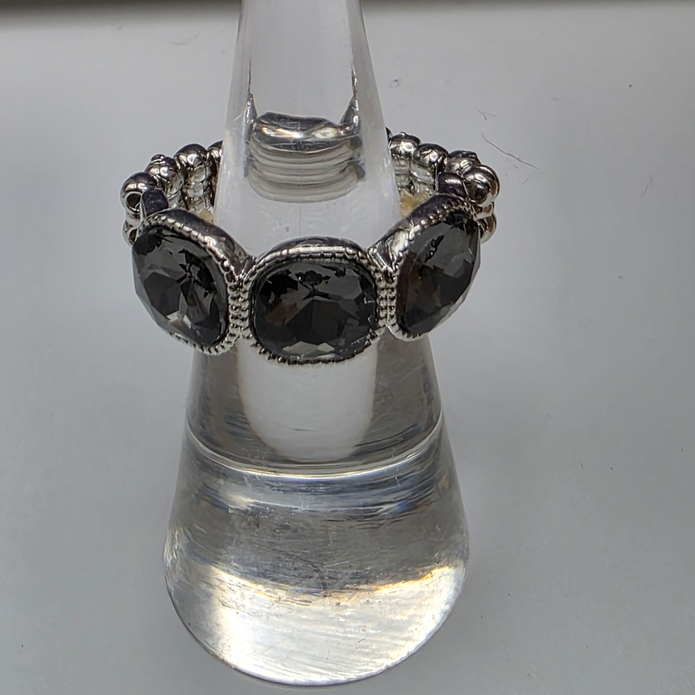 Paparazzi Silver Ring with Black Stones